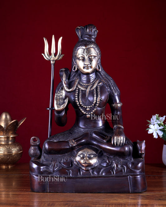Brass Lord Shiva Statue – Dual Tone 17.5 inch