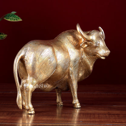 Pure Brass Standing Himalayan Yak Bull Statue