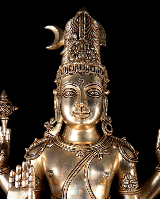 Brass Superfine Large Shiva Parvati Standing Kalyana Murti – Divine Wedding Form 32 inch
