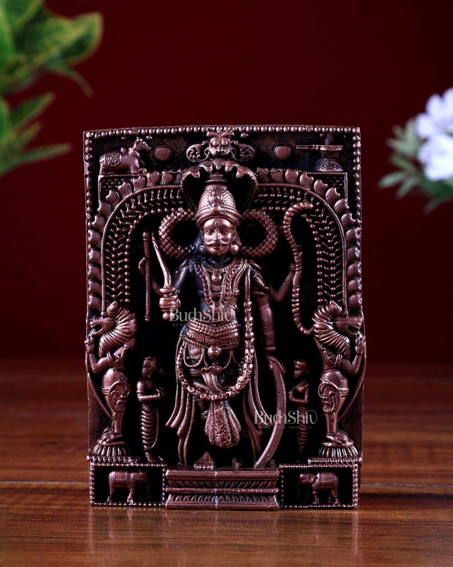 Pure Copper Veerabhadra Swamy Idol – Fierce Guardian Form of Lord Shiva 4 inch