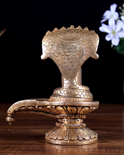 Brass Superfine Shiva Lingam – Compact Sacred Idol 5.1 inch