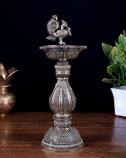 Brass Superfine Annam Pakshi Oil Lamp (Diya Samai) 12.5 inch