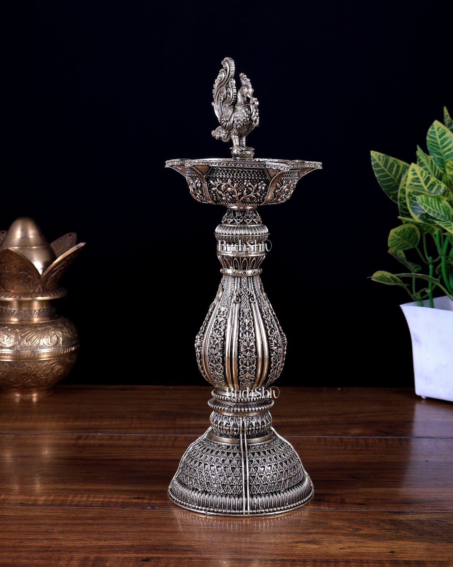 Brass Superfine Annam Pakshi Oil Lamp (Diya Samai) 12.5 inch