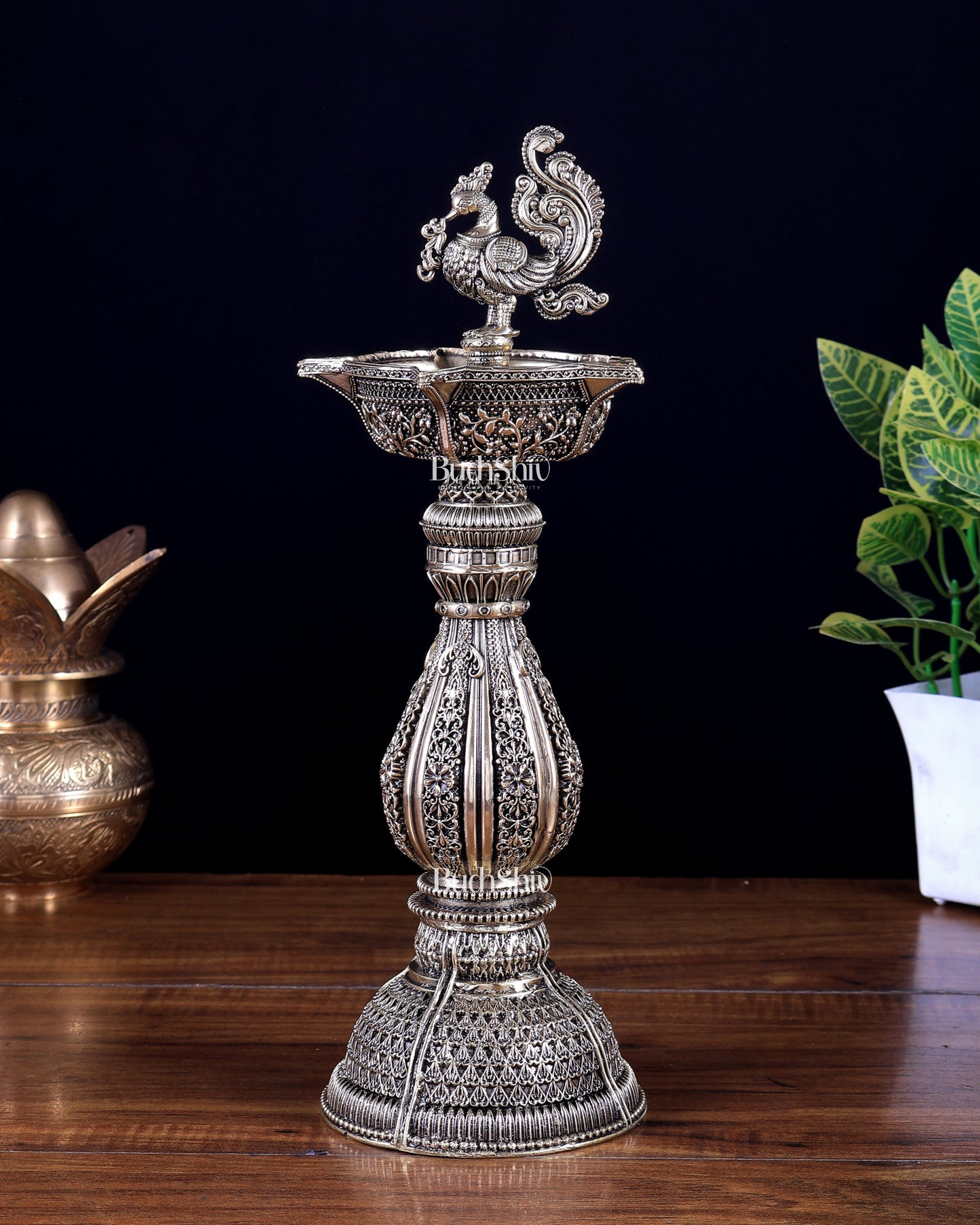 Brass Superfine Annam Pakshi Oil Lamp (Diya Samai) 12.5 inch