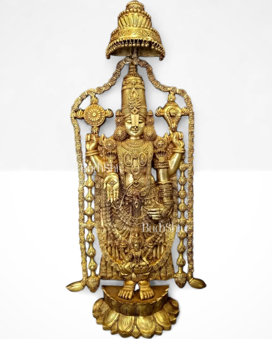 Pure Brass Tirupati Balaji with Goddess Lakshmi 57 inch
