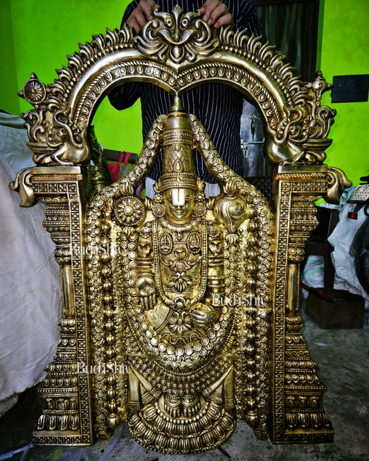Brass Superfine Large Tirupati Balaji Wall Hanging Statue 48 inch