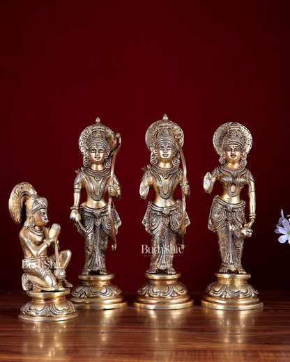 Brass Ram Darbar Idol Set with Enhanced Carvings 12 inch