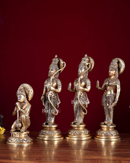 Brass Ram Darbar Idol Set with Enhanced Carvings 12 inch