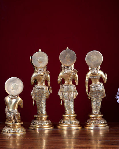 Brass Ram Darbar Idol Set with Enhanced Carvings 12 inch