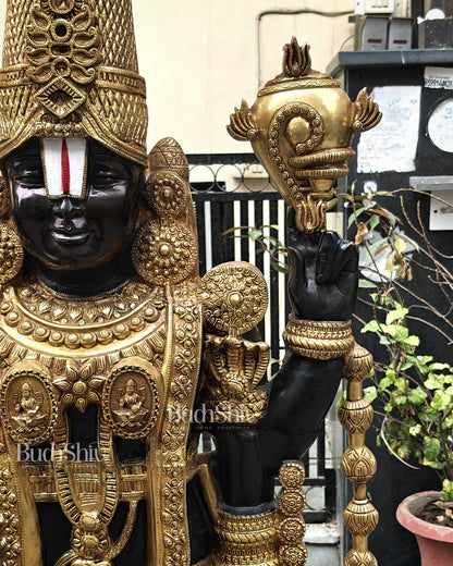 Brass Tirupati Balaji Lord Venkateshwara 6 feet tall/69 inch