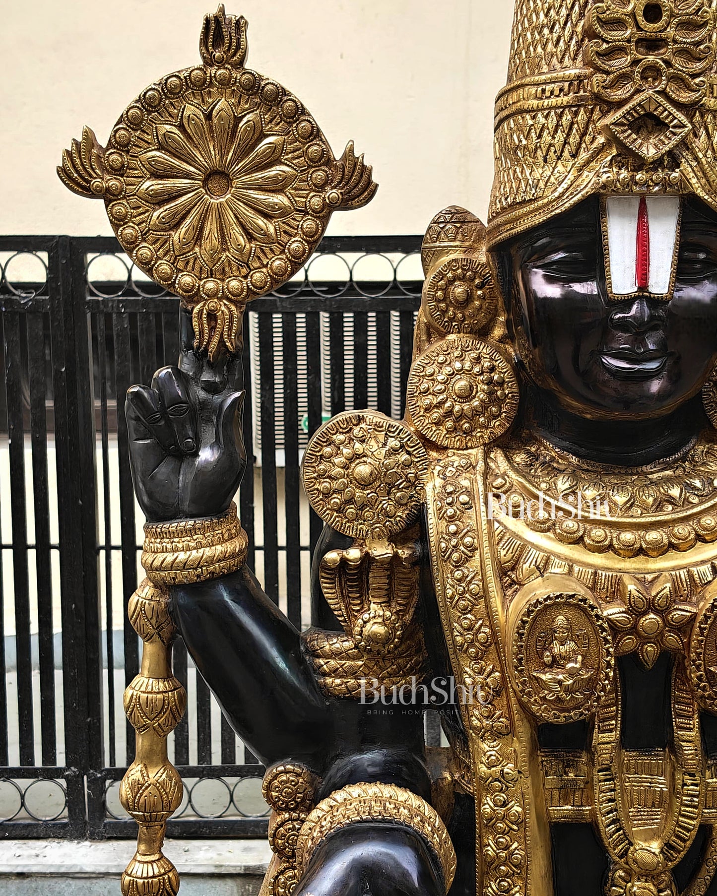 Brass Tirupati Balaji Lord Venkateshwara 6 feet tall/69 inch
