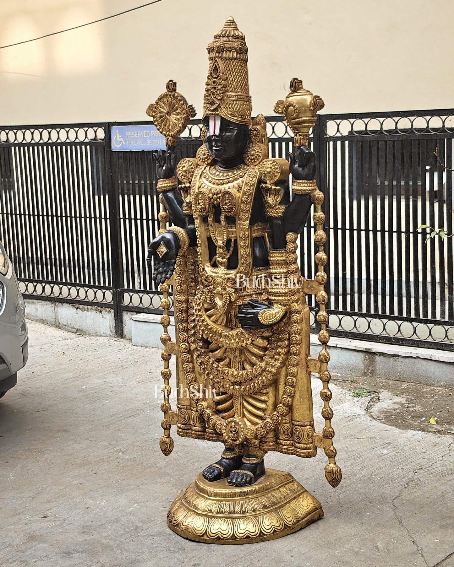 Brass Tirupati Balaji Lord Venkateshwara 6 feet tall/69 inch