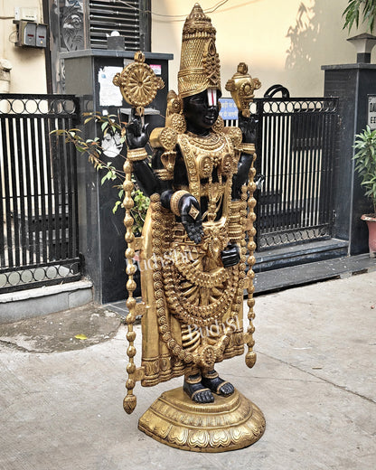 Brass Tirupati Balaji Lord Venkateshwara 6 feet tall/69 inch