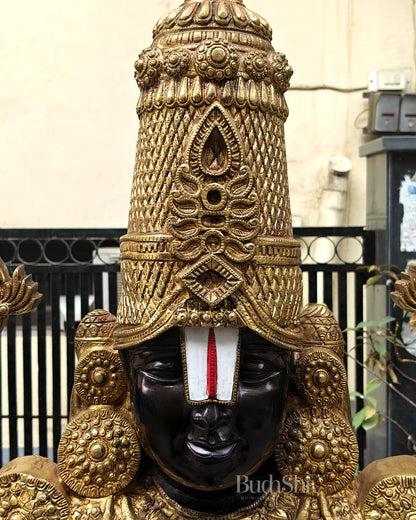 Brass Tirupati Balaji Lord Venkateshwara 6 feet tall/69 inch