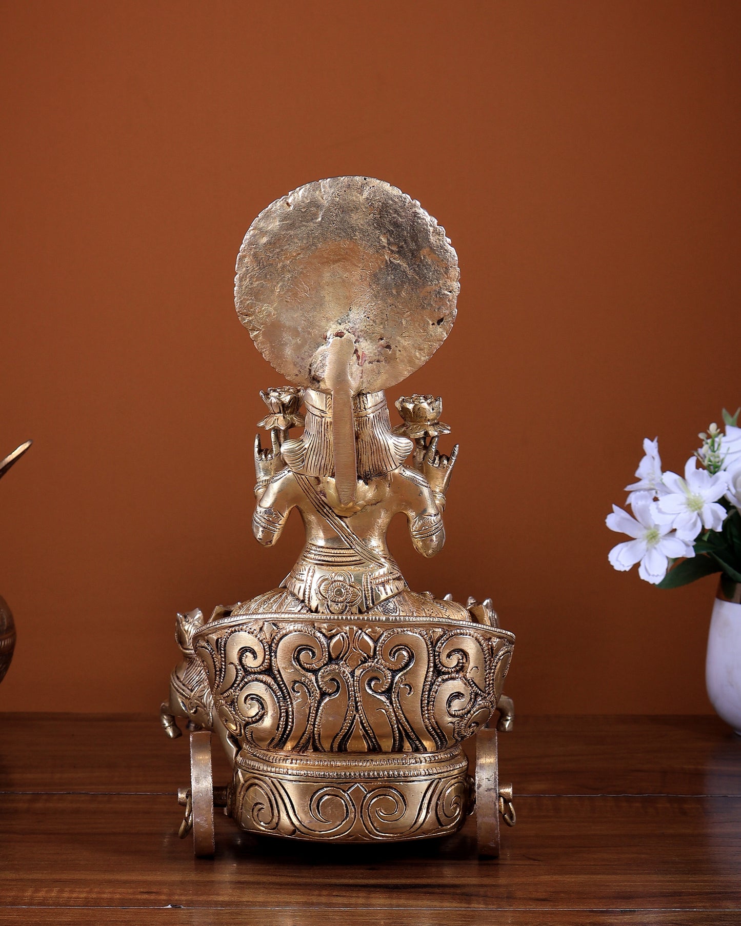 Brass Surya Rath Chariot with seven horses - 12" Height