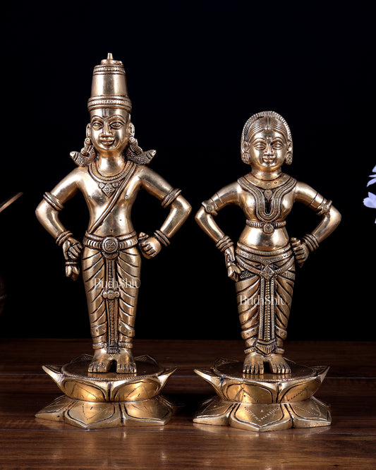 Brass Superfine Vitthal Rukmani Idol | Divine Handcrafted Murti (10 Inch)