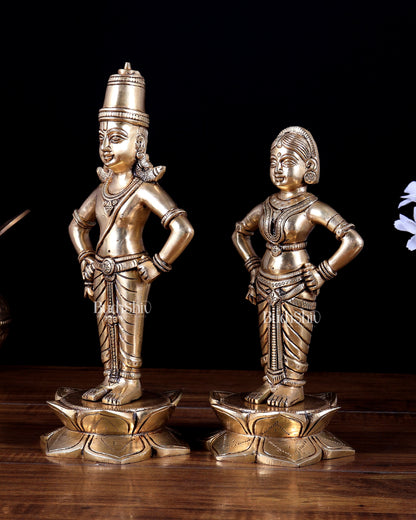 Brass Superfine Vitthal Rukmani Idol | Divine Handcrafted Murti (10 Inch)