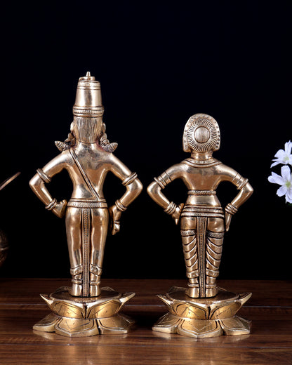 Brass Superfine Vitthal Rukmani Idol | Divine Handcrafted Murti (10 Inch)