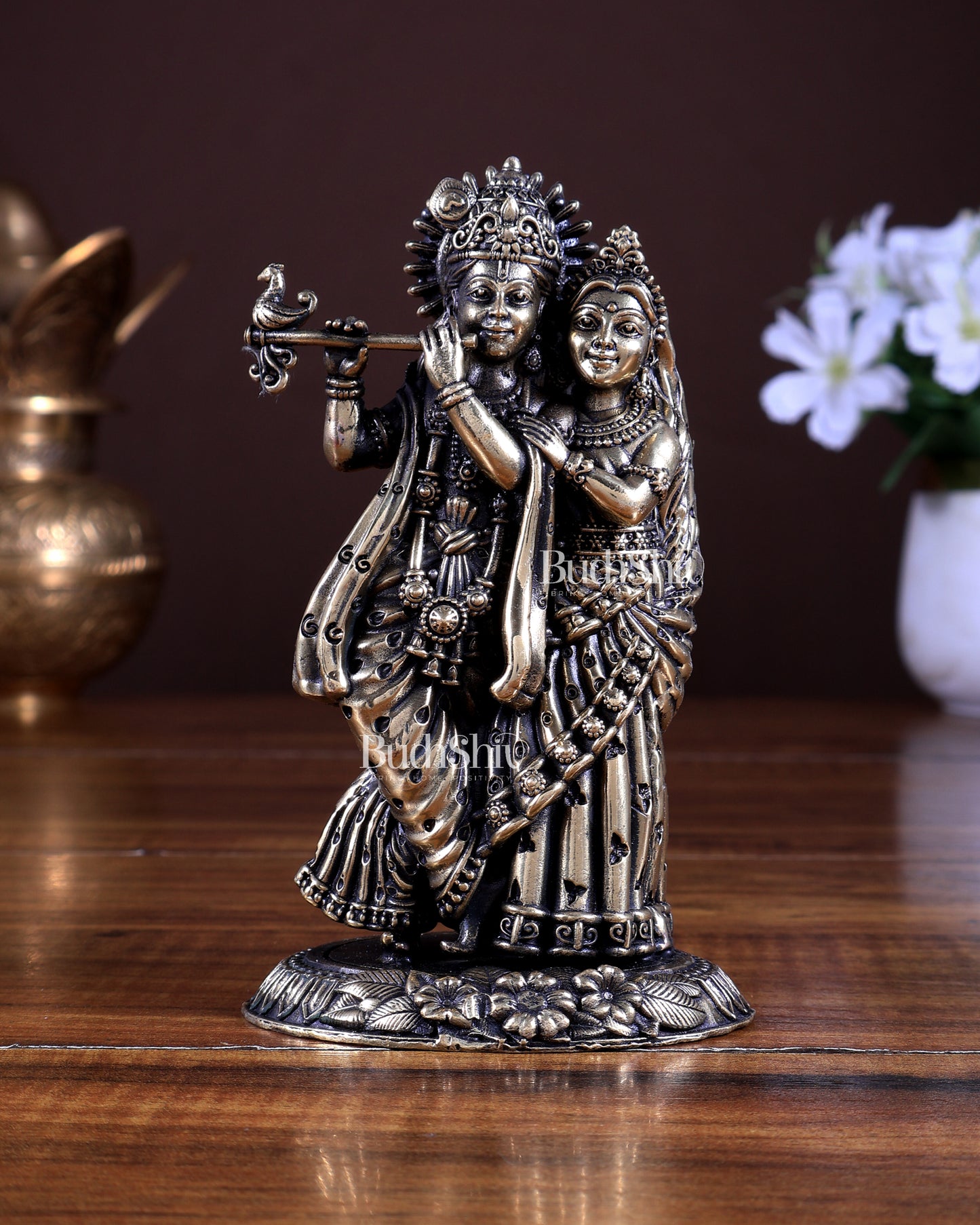 Brass Superfine Radha Krishna Idol 5.2 inch