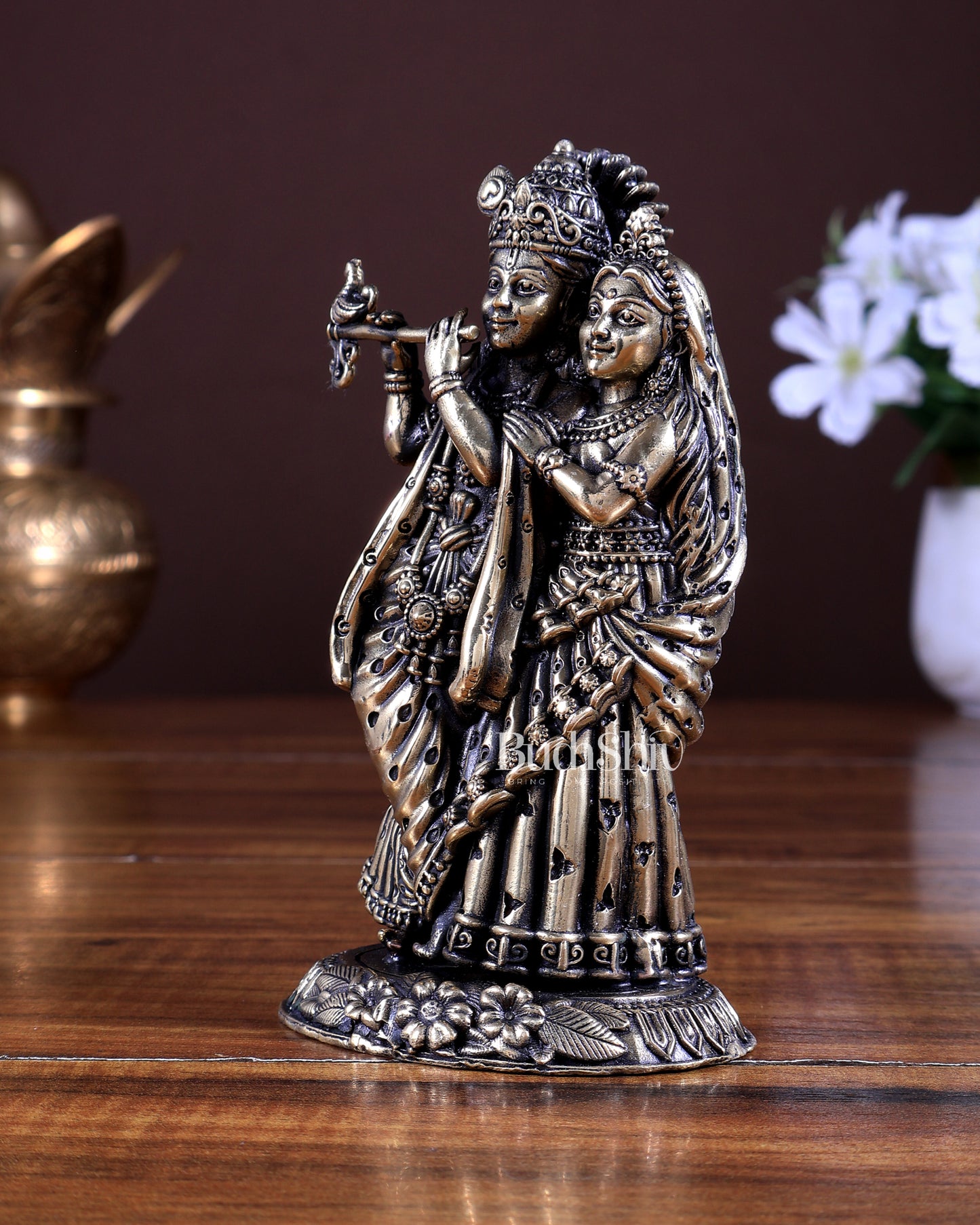 Brass Superfine Radha Krishna Idol 5.2 inch