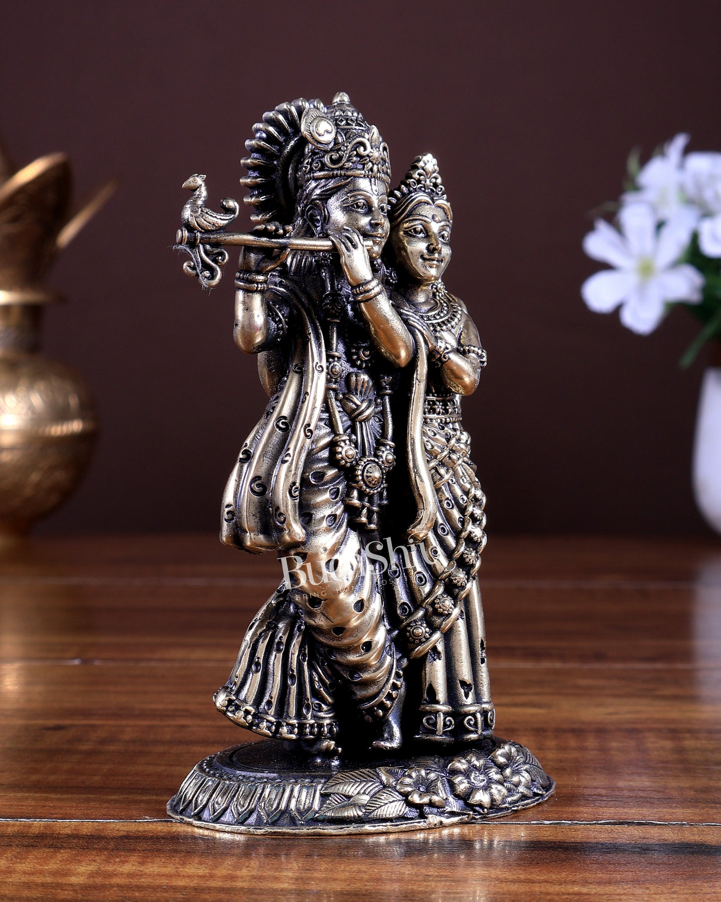 Brass Superfine Radha Krishna Idol 5.2 inch