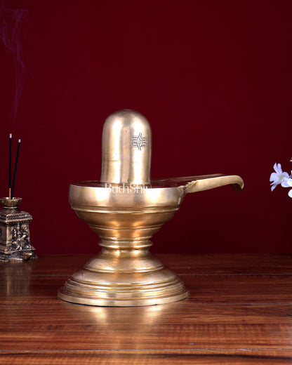Unique Pure Brass Shiva Lingam Idol 9"
