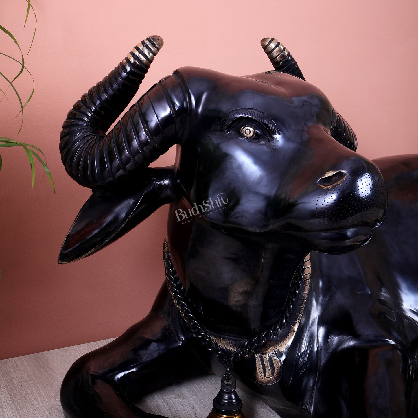 Brass Large Resting Buffalo / Ox Sculpture | Rare Handcrafted Vastu Decor Showpiece 33 inch