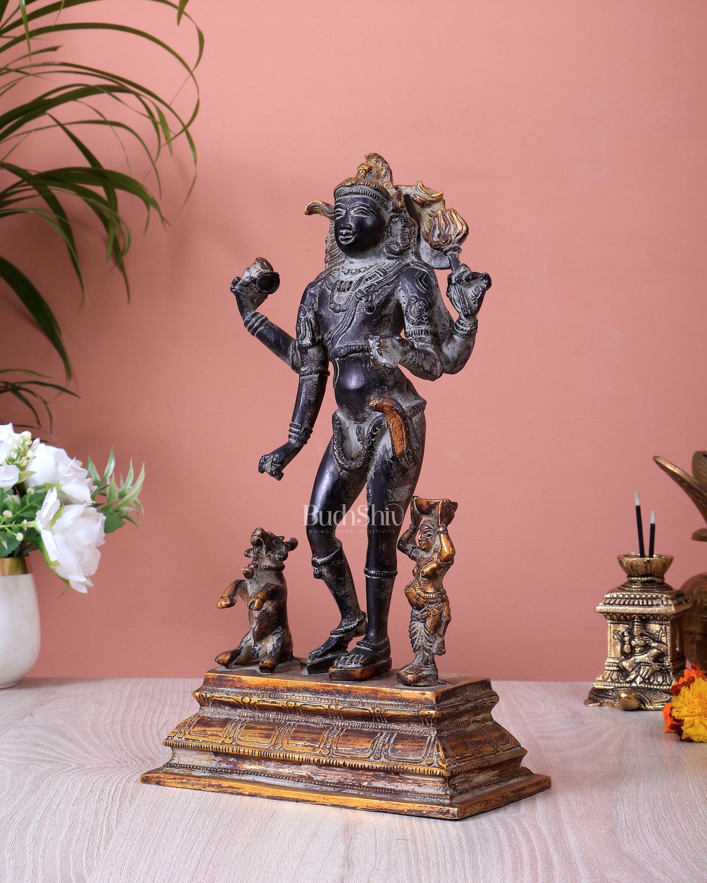 Brass Shiva Bhikshatana Bhairava Statue 11 inch