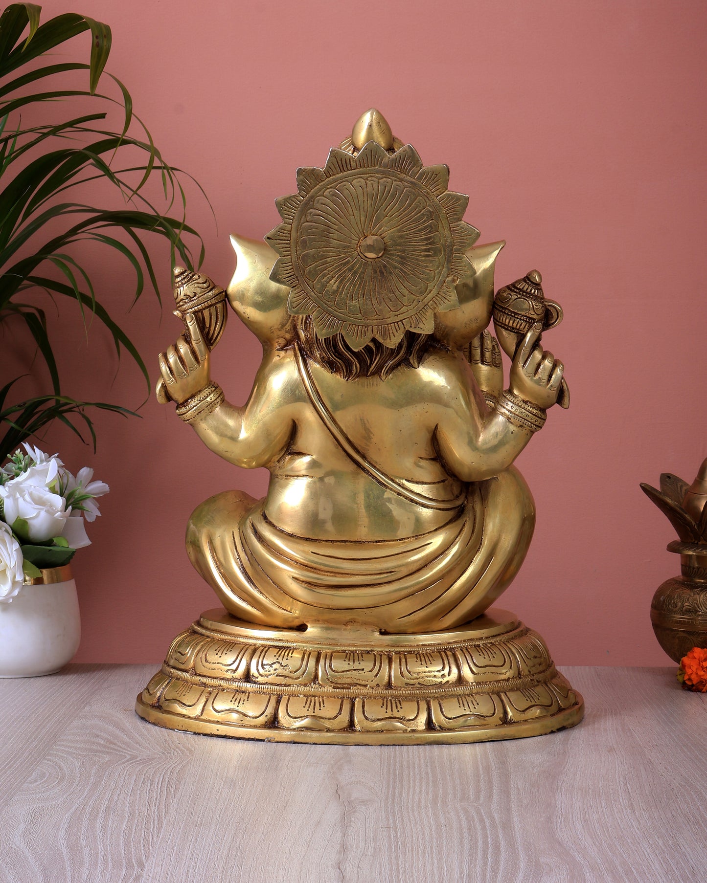 Brass Lord Ganesha Statue – Unique Handcrafted Design (16 Inch)