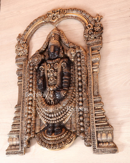 Brass Tirupati Balaji Wall Hanging Statue black tone 25 inch