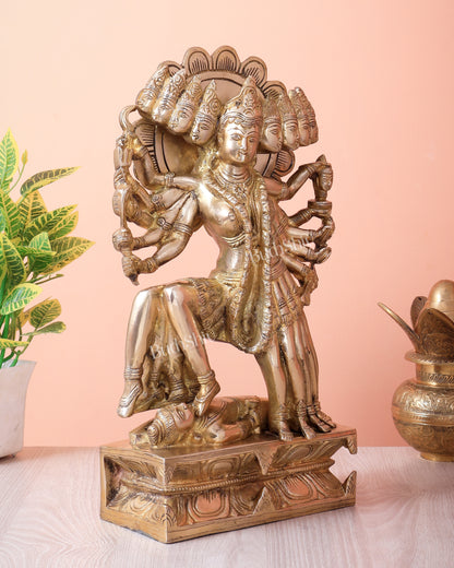 Mahakali Brass Statue 15 inch glossy lacquer finish