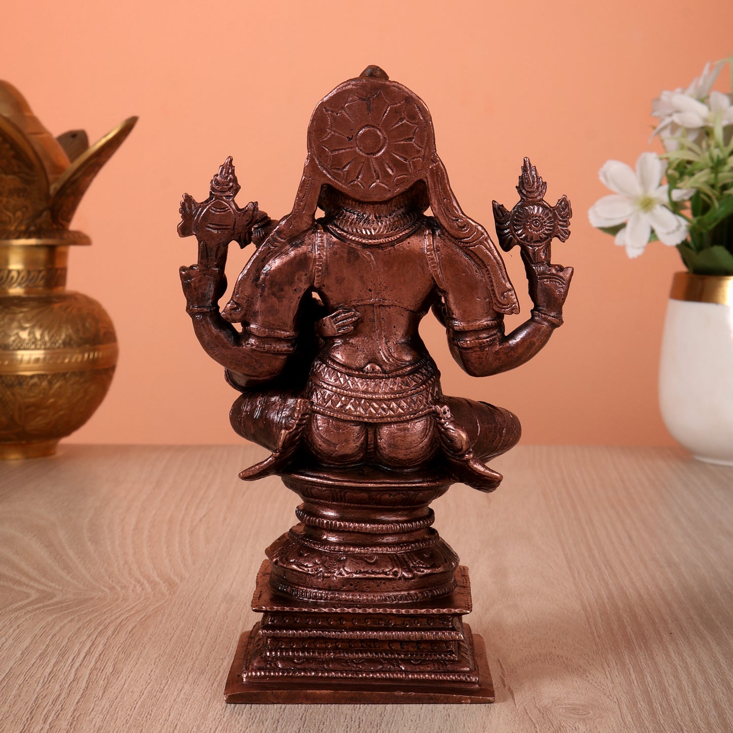 Pure Copper Lakshmi Narasimha Swamy Idol (5.5 Inch, 1.25 Kg)