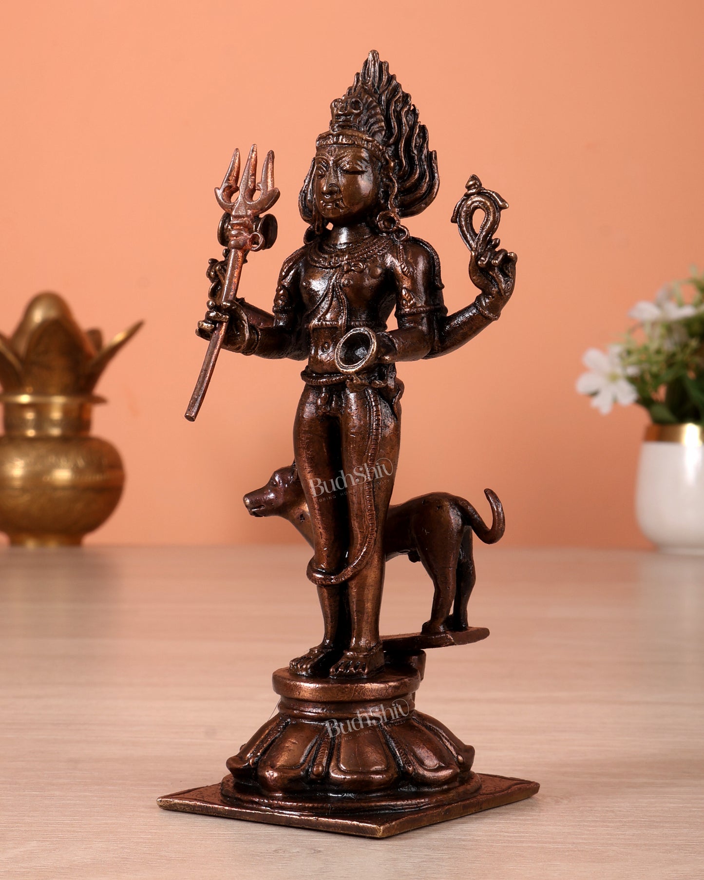 Pure Copper Kaal Bhairava Idol | Height 5.5 inch