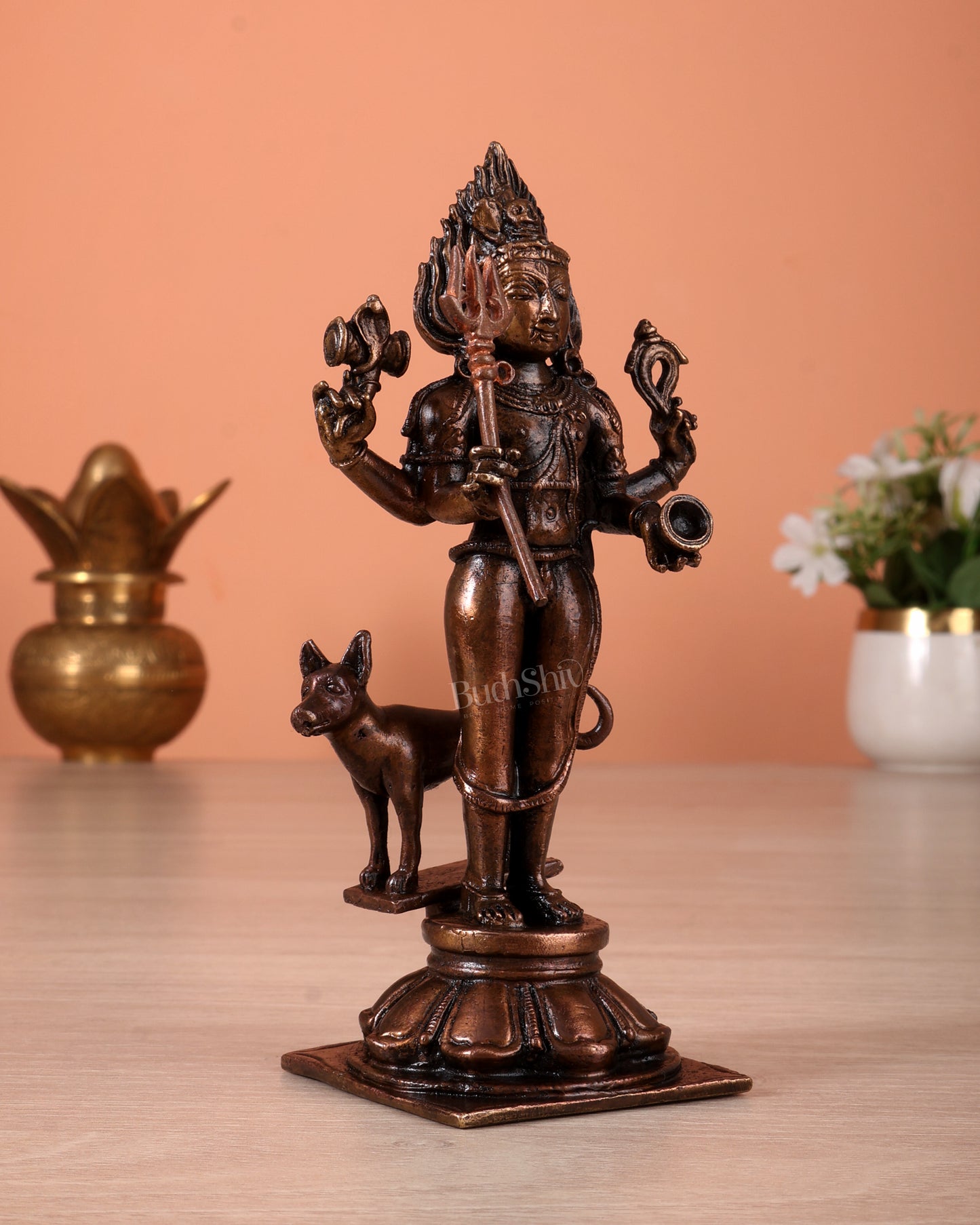 Pure Copper Kaal Bhairava Idol | Height 5.5 inch