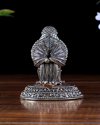 Brass Parrot Showpiece Decor | Superfine Mini Statue 6.5 inch wide