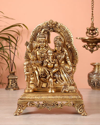 Pure Brass Shiva Parivar Statue 12 inch
