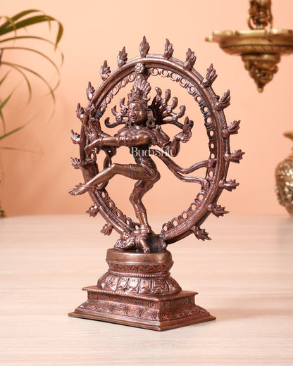 Pure Copper Nataraja Statue – Dancing Shiva Idol (7 Inch, 696 gm)