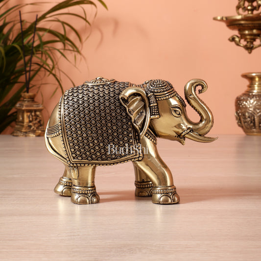 Brass Superfine Elephant Showpiece (5.5 Inch, 470 gm)