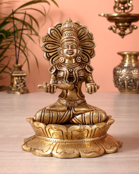 Brass Goddess Annapurna Idol | 7 Inch Superfine Murti