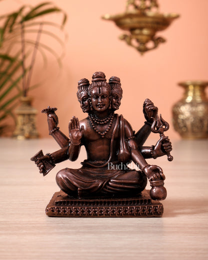 Pure Copper Sitting Dattatreya Guru Idol – Mini Divine Statue (2.75 Inch, 258 gm)
