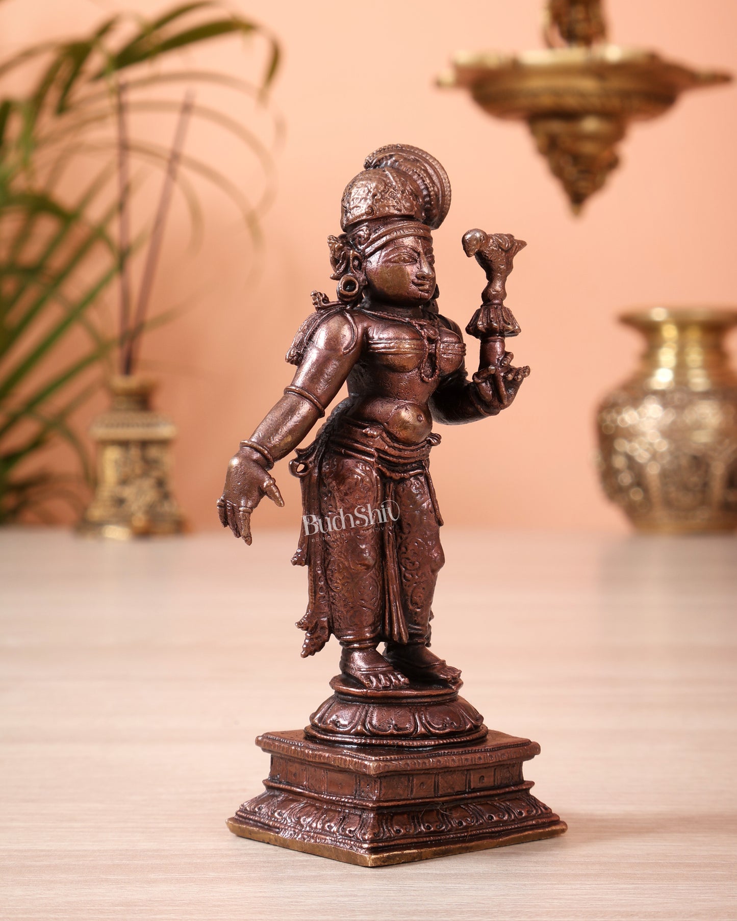 Pure Copper Andal Idol – Mini Goddess Bhakti Murti (4.5 Inch, 316 gm)