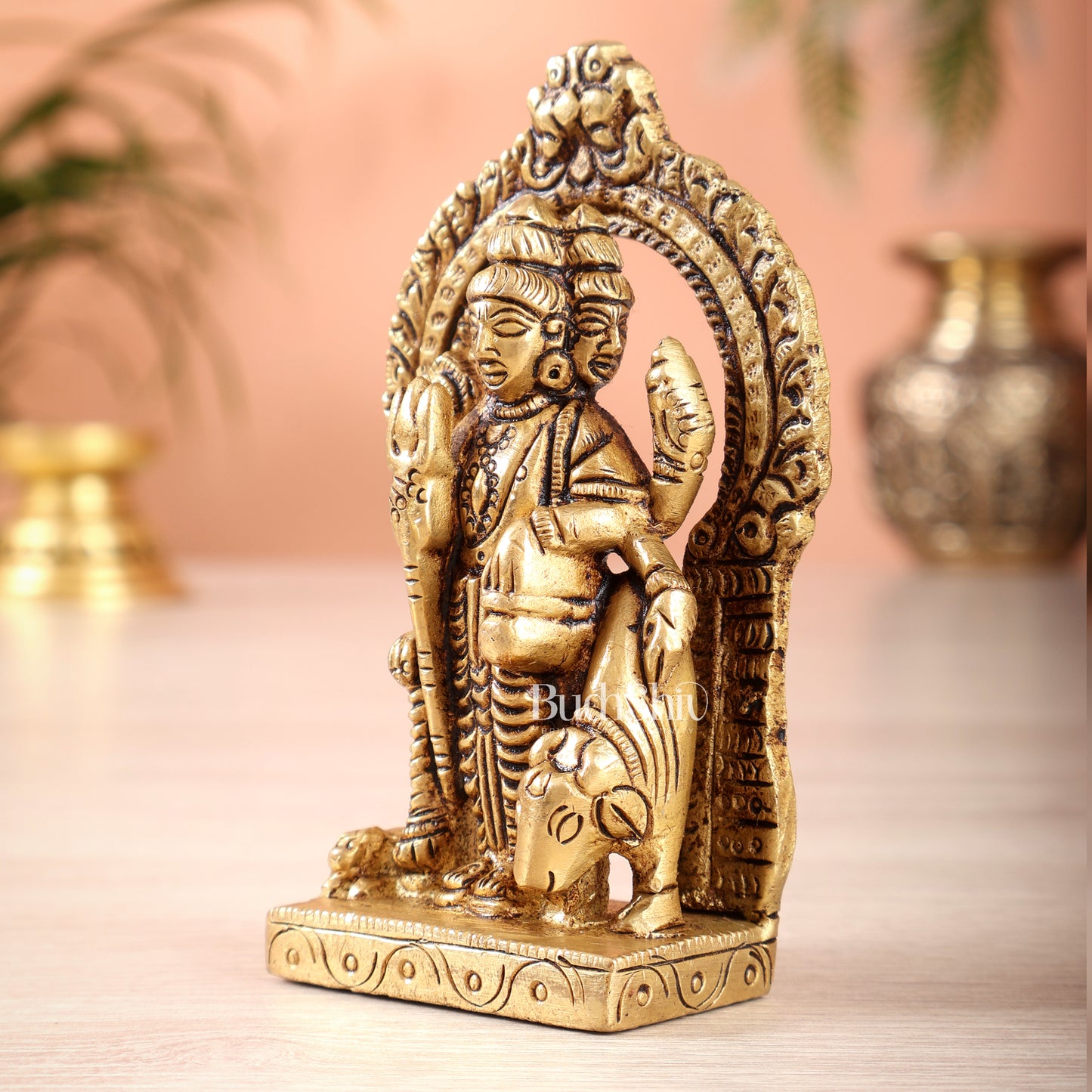 Superfine brass Lord Dattatreya Guru Idol | Height 3.5 inch