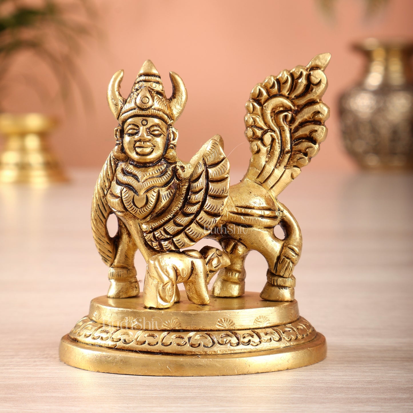 Brass Superfine Kamdhenu Cow Mini Idol (2.5 Inch, 170 gm)