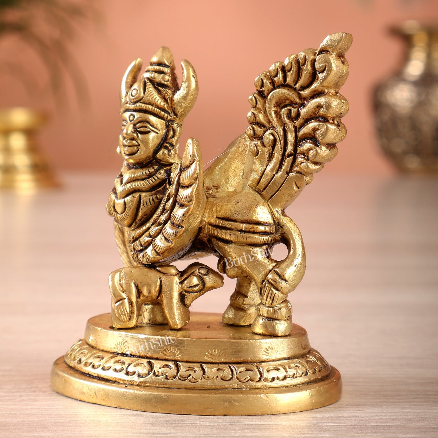 Brass Superfine Kamdhenu Cow Mini Idol (2.5 Inch, 170 gm)