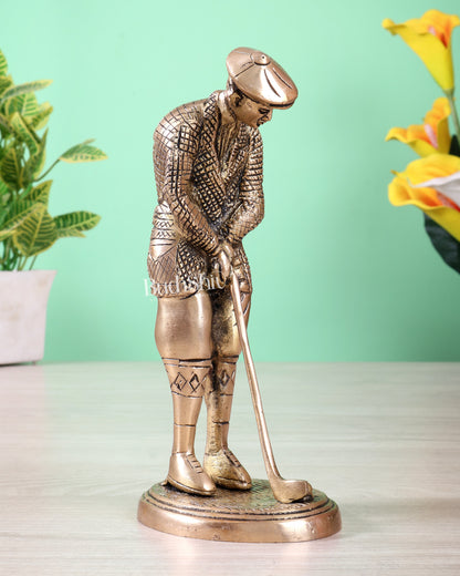 Brass golfer showpiece statue 8 inch
