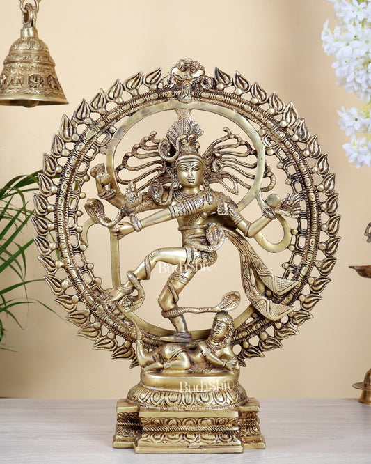 Brass Nataraja Statue with om background 20 inch