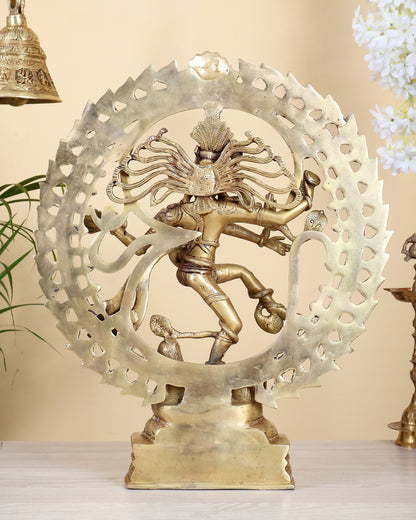 Brass Nataraja Statue with om background 20 inch