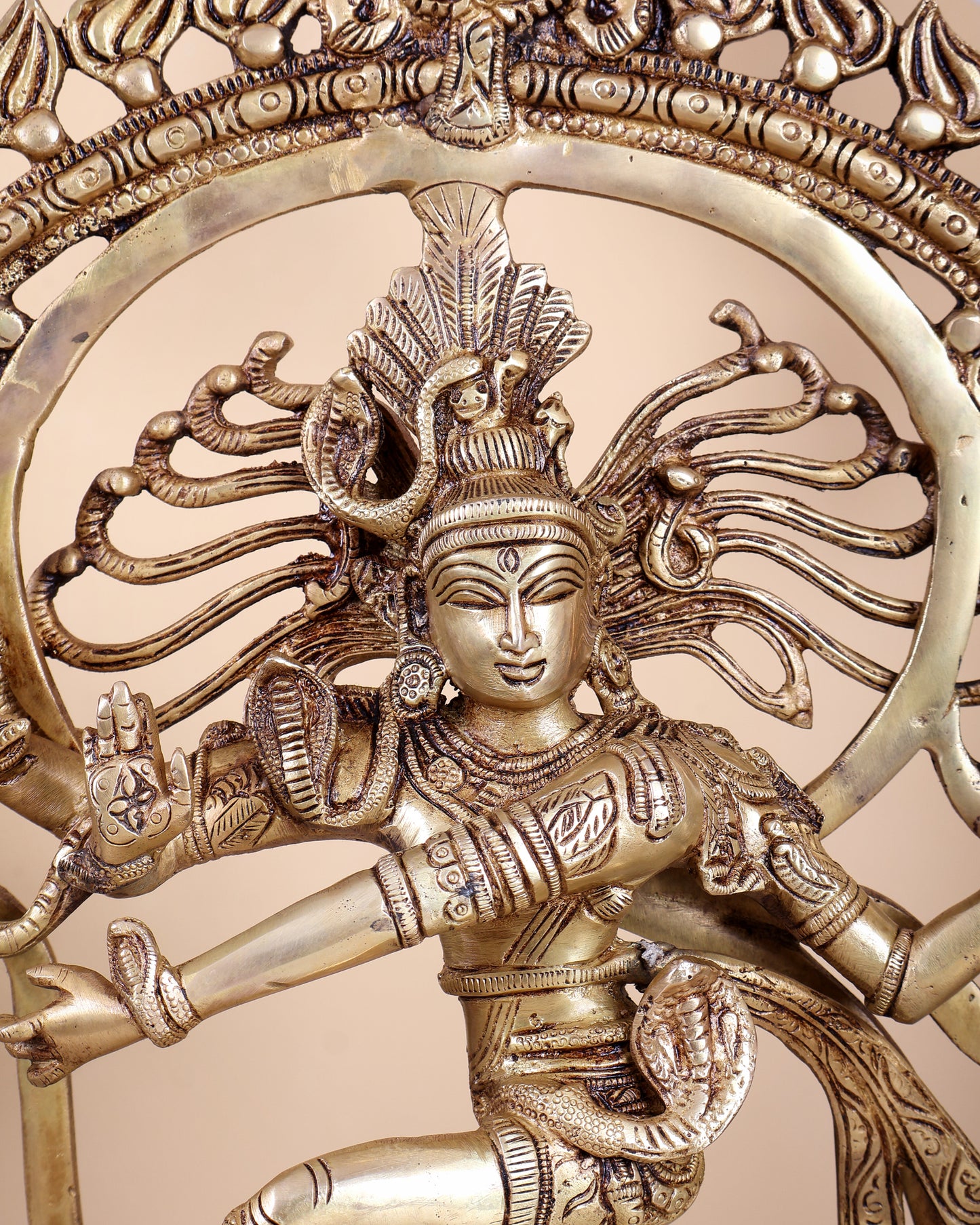 Brass Nataraja Statue with om background 20 inch