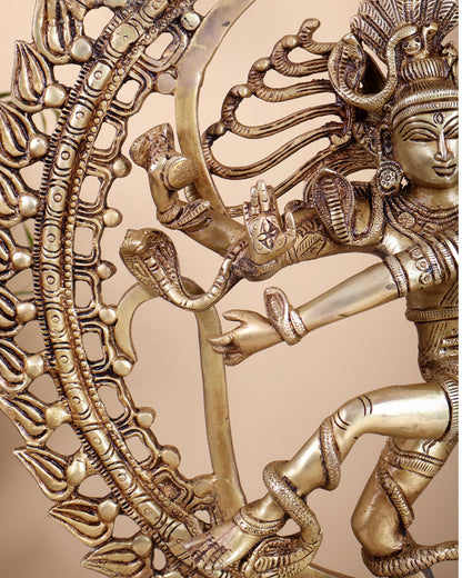 Brass Nataraja Statue with om background 20 inch