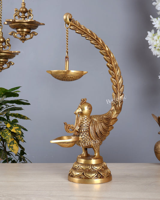 Brass Superfine Annam Pakshi Unique Oil Lamp Diya – 16 Inch Traditional Deepam